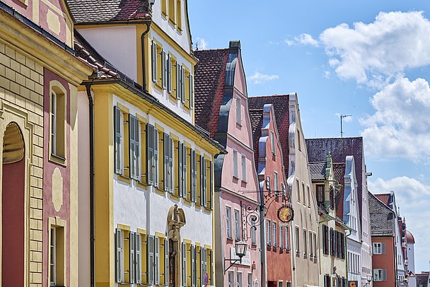 Barock-Häserfassade Oettingen in Bayern