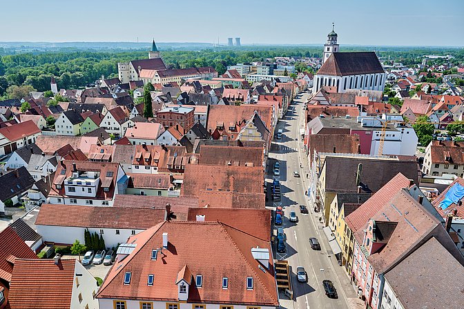 Stadtansicht vom Schimmelturm, Lauingen