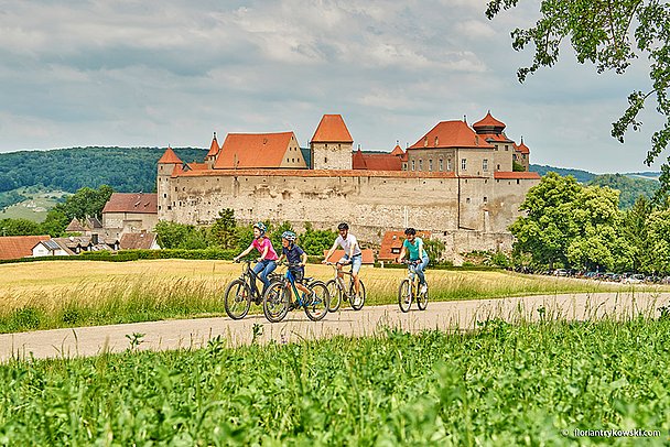 Radtour mit der Familie bei Harburg