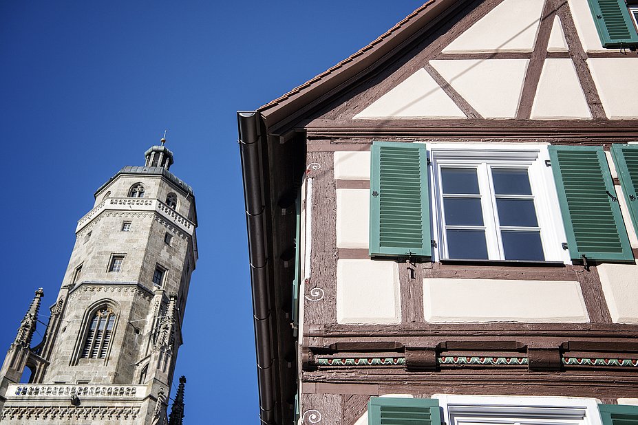 Nördlingen, Altstadt mit Daniel im Hintergrund