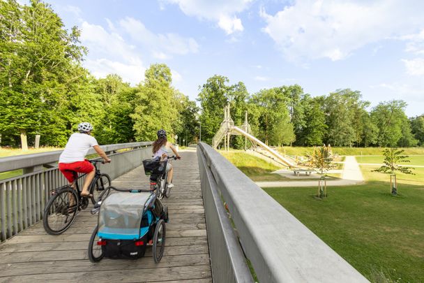 Radfahrer durch den Wiley Park