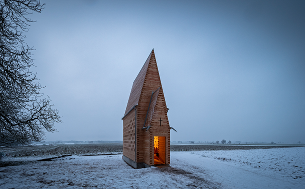 Wegkapelle bei Oberthürheim im Winter